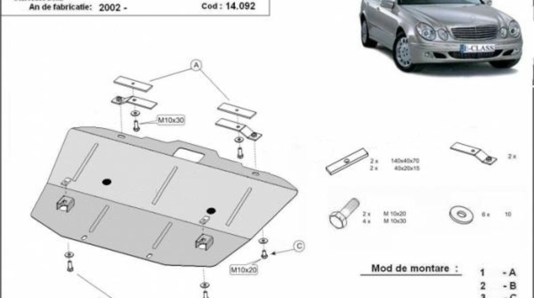 Scut motor metalic Mercedes E-Class W211 2002-2009