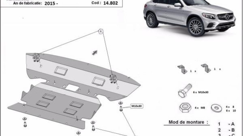 Scut motor metalic Mercedes GLC Coupe C253 2015-2019