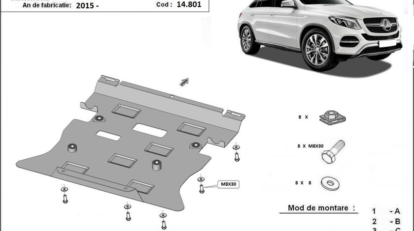 Scut motor metalic Mercedes GLE Coupe C292 2015-2018