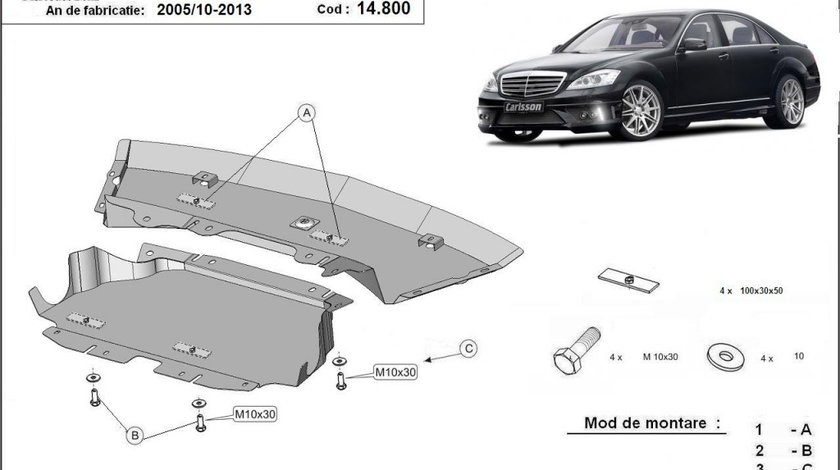 Scut motor metalic Mercedes S-Class 2x4 W221 2005-2013