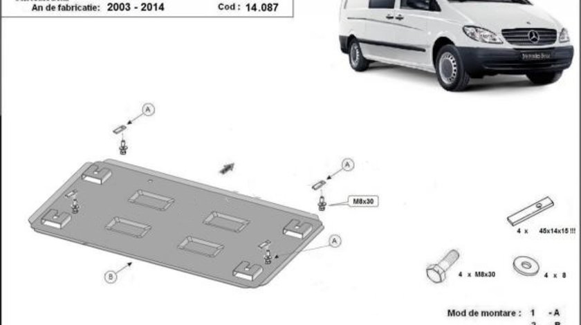 Scut motor metalic Mercedes Vito W639 2.2Diesel 2x4 2003-2014