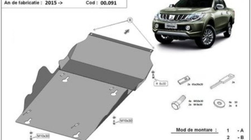 Scut motor metalic Mitsubishi L200 2015-prezent