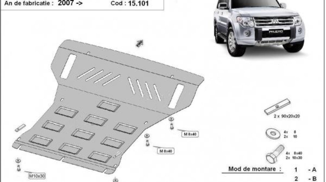 Scut motor metalic Mitsubishi Pajero 4 (V80,V90) 2007-prezent