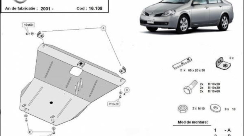 Scut motor metalic Nissan Primera 2002-2008