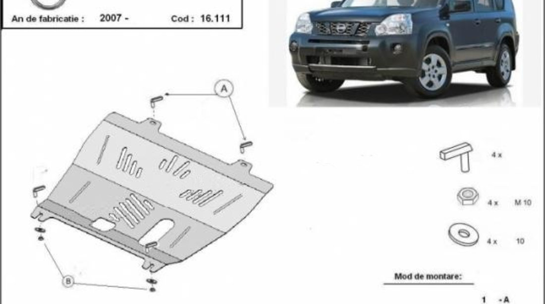 Scut motor metalic Nissan X-Trail T31 2007-2014