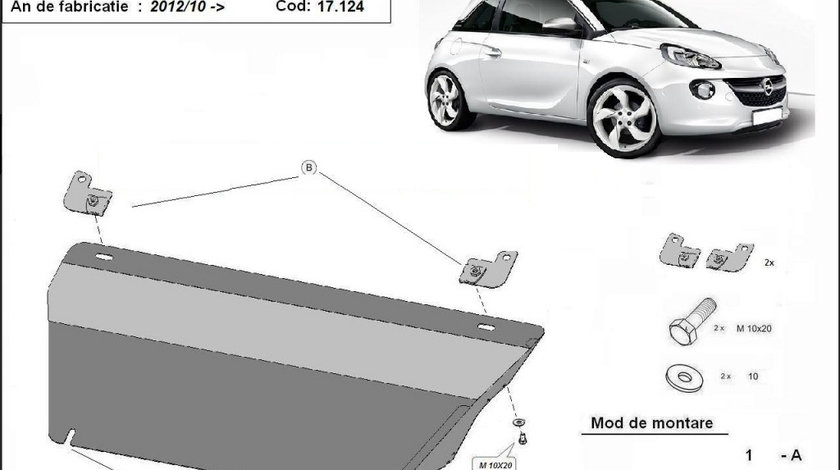 Scut motor metalic Opel Adam 2012-2019