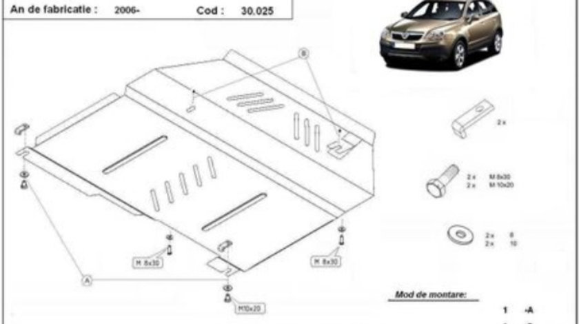 Scut motor metalic Opel Antara 2006-2010