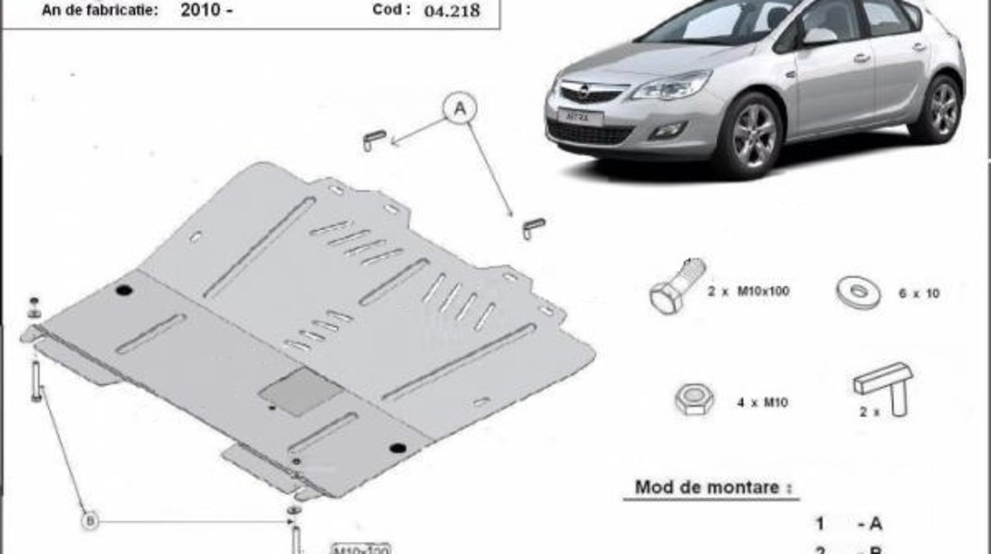 Scut motor metalic Opel Astra I 2010-prezent