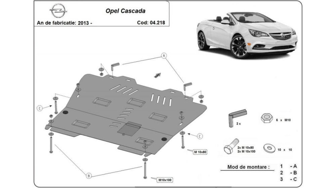 Scut motor metalic Opel CASCADA (2013->)[W13] #5