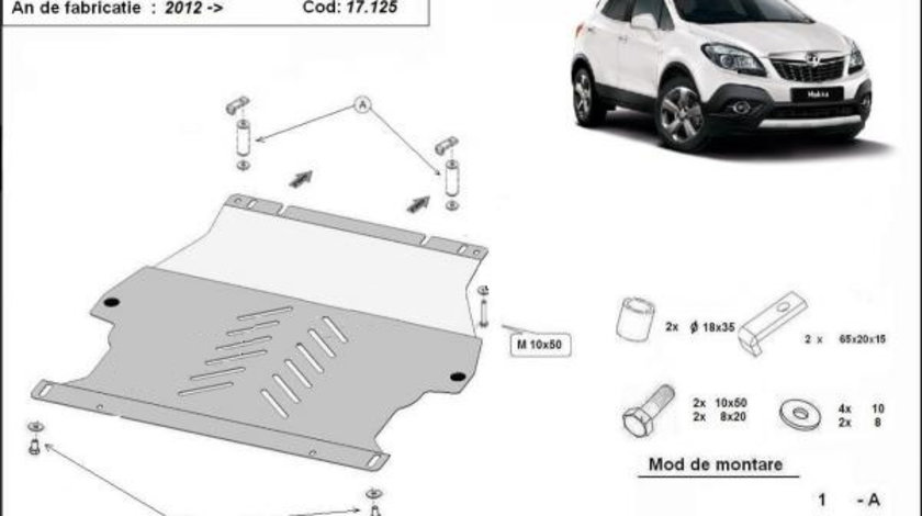 Scut motor metalic Opel Mokka 2012-2019