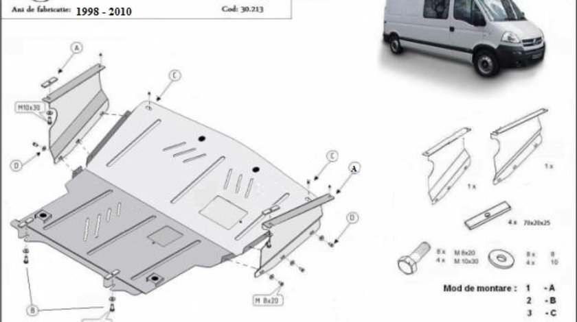 Scut motor metalic Opel Movano 1998-2010