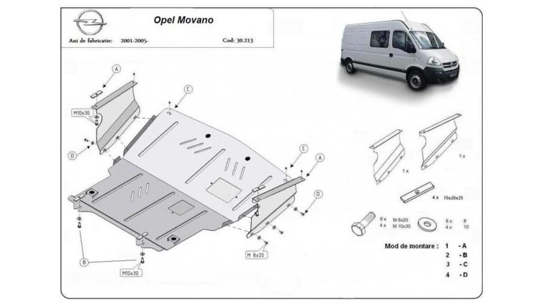 Scut motor metalic Opel Movano (1999->) #5