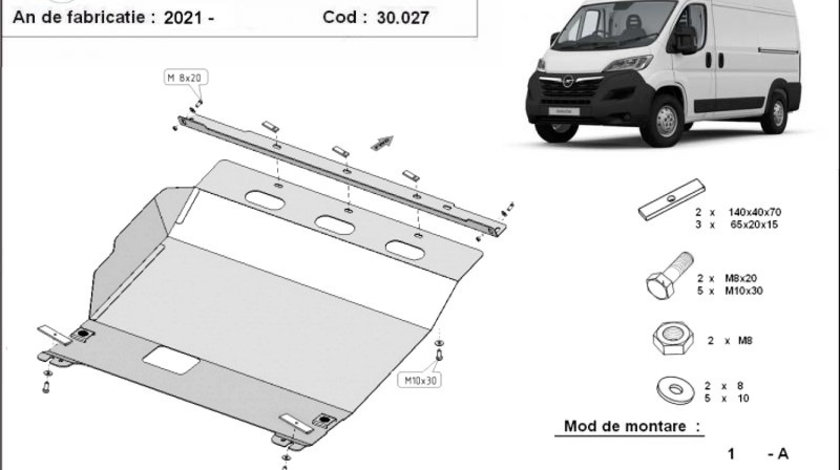 Scut motor metalic Opel Movano 2021-prezent