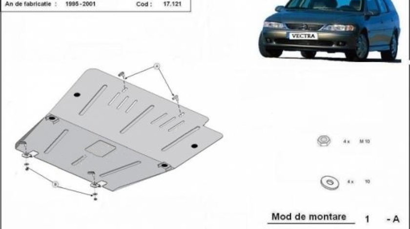 Scut motor metalic Opel Vectra B 1995-2002