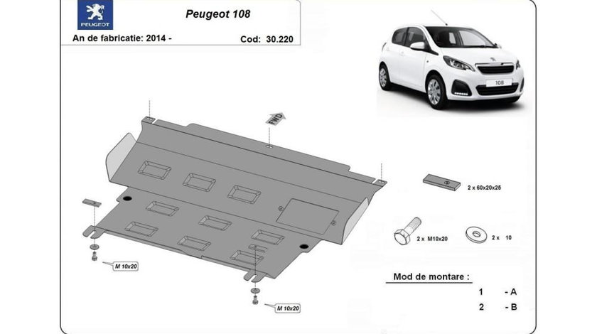 Scut motor metalic Peugeot 108 (2014->) #5