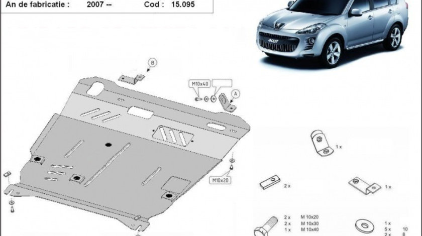 Scut motor metalic Peugeot 4007 2007-2012