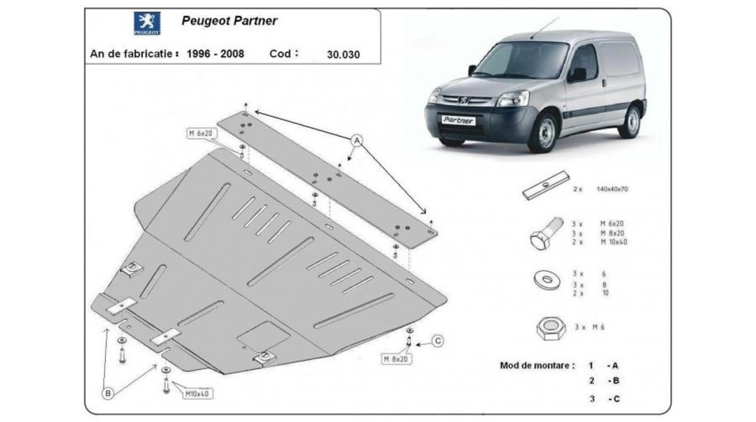 Scut motor metalic Peugeot Partner (1996-2015)[5_,G_] #5