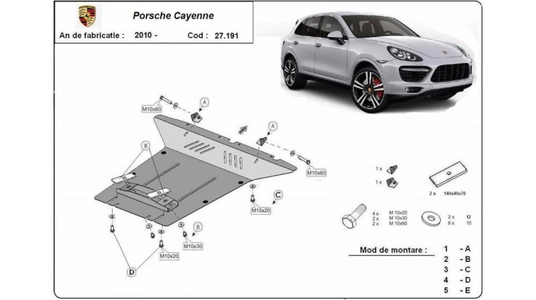 Scut motor metalic Porsche Cayenne (2010->)[92A] #5