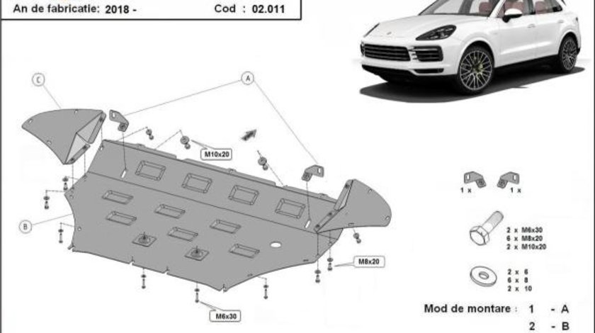 Scut motor metalic Porsche Cayenne 2017-prezent