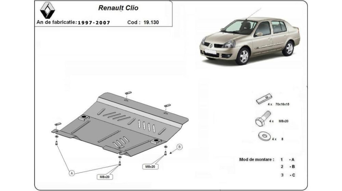 Scut motor metalic Renault Clio 2 (1998->)[BB_,CB_] #5