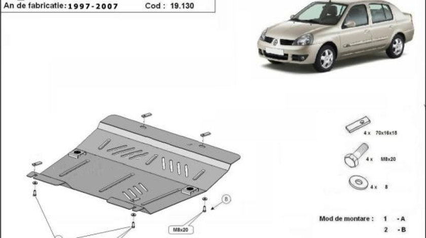 Scut motor metalic Renault Clio II 1998-2005