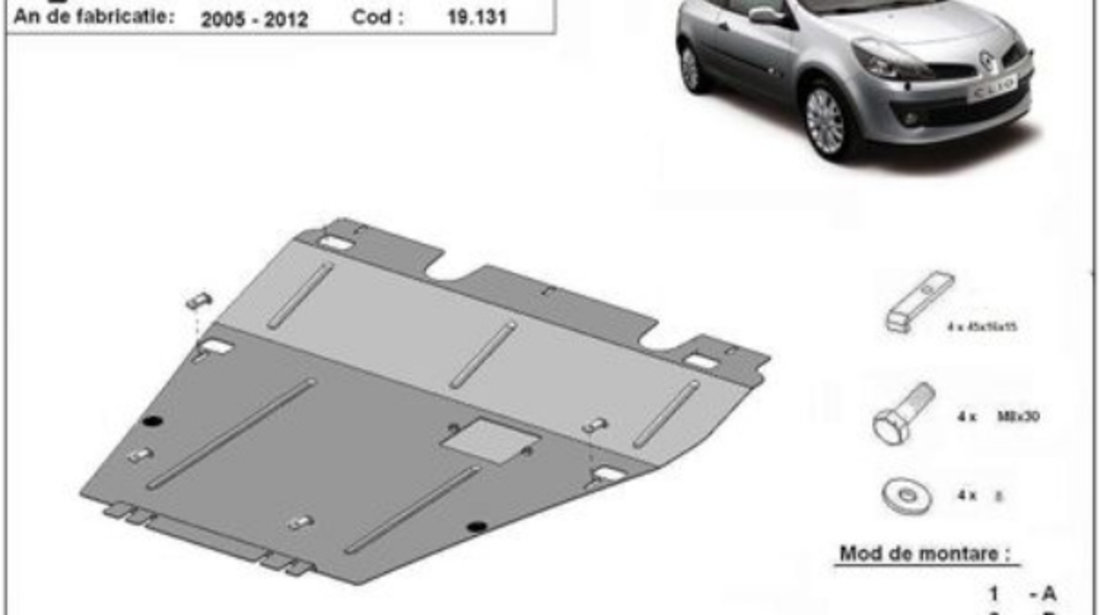 Scut motor metalic Renault Clio III 2005-2012