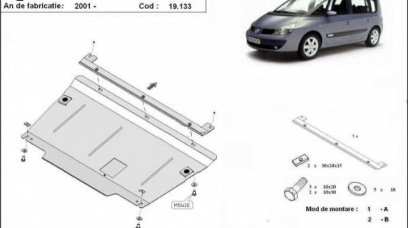 Scut motor metalic Renault Espace IV 2002-2014