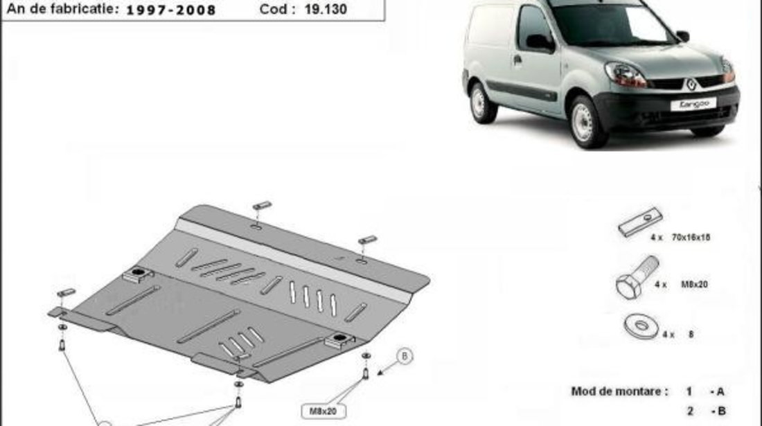 Scut motor metalic Renault Kangoo 1997-2008