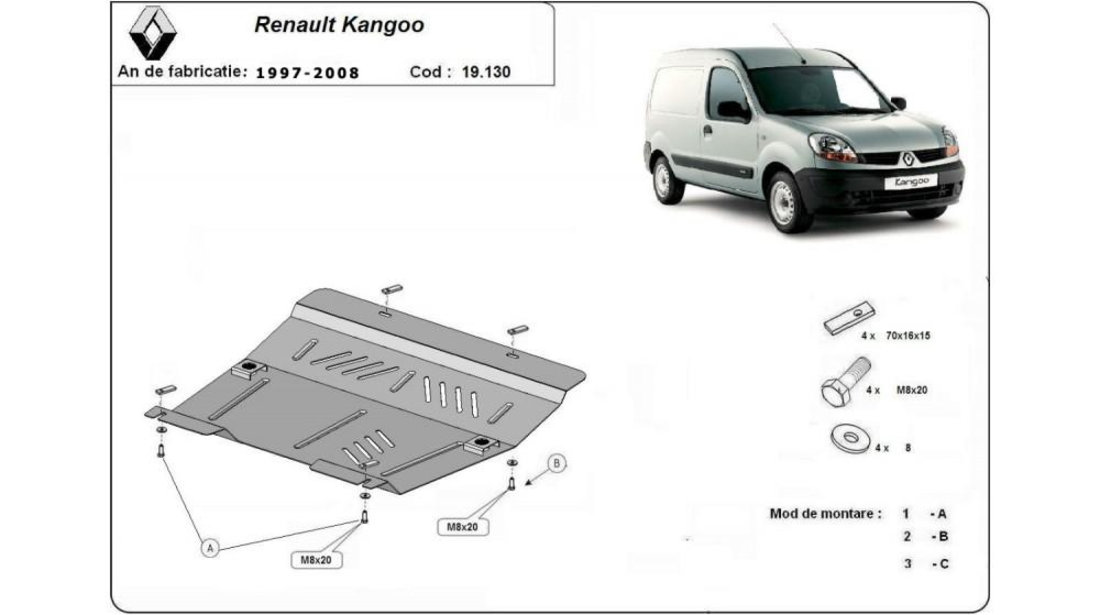 Scut motor metalic Renault Kangoo (1997->)[KC0/1_] #5