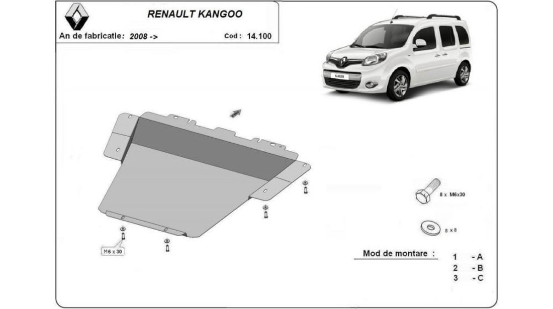 Scut motor metalic Renault KANGOO BE BOP (2009->)[KW0/1_] #5
