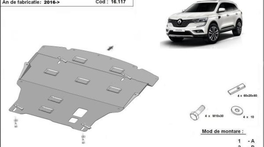 Scut motor metalic Renault Koleos 2017-prezent