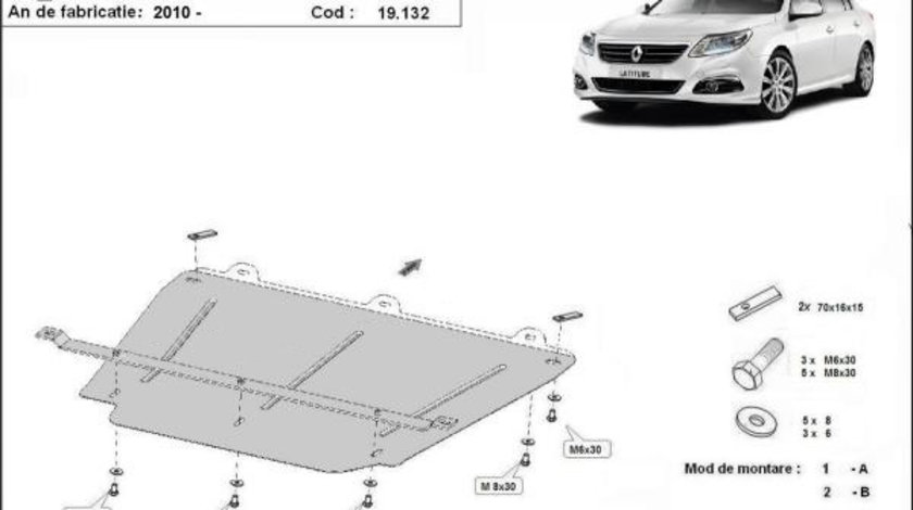 Scut motor metalic Renault Latitude 2011-prezent