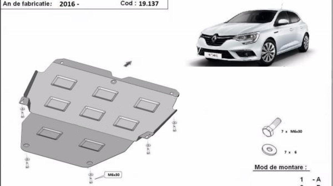 Scut motor metalic Renault Megane IV 2016-prezent