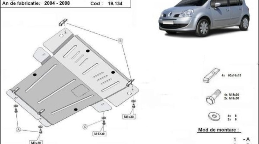 Scut motor metalic Renault Modus 2004-2007