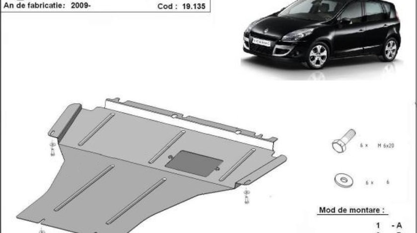 Scut motor metalic Renault Scenic 2009-2016