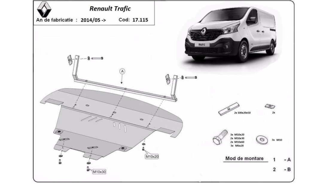 Scut motor metalic Renault TRAFIC III (2014->)[FG_,JG_,EG_] #5