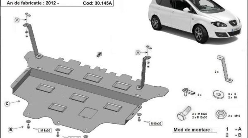 Scut motor metalic Seat Altea Cutie Automata 2012-prezent