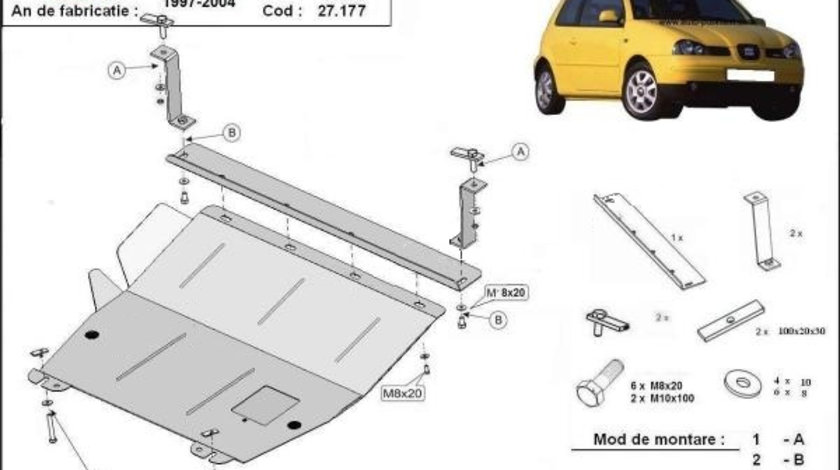 Scut motor metalic Seat Arosa 1997-2004