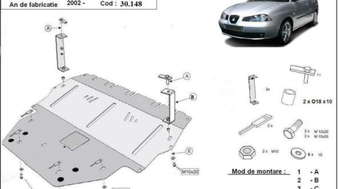 Scut motor metalic Seat Cordoba - Diesel 2003-2009