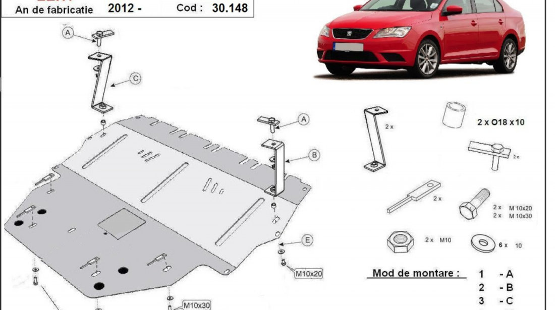 Scut motor metalic Seat Toledo IV 2013-2019