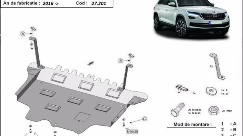 Scut motor metalic Skoda Kodiaq 2017-prezent