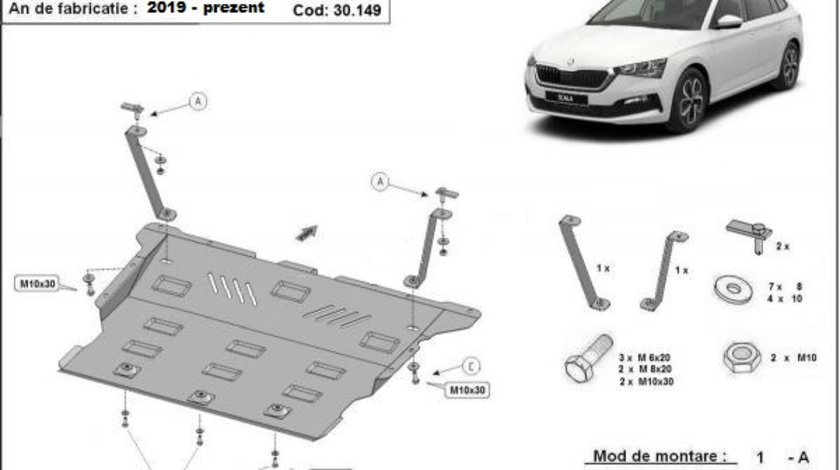 Scut motor metalic Skoda Scala 2018-prezent