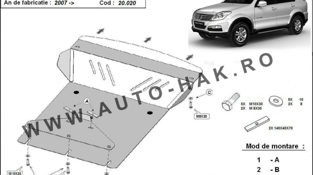 Scut motor metalic SsangYong Rexton 2006-2017