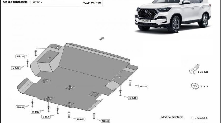 Scut motor metalic Ssangyong Rexton 2017-prezent