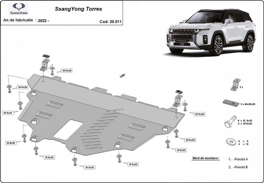 Scut motor metalic Ssangyong Torres 2023-prezent