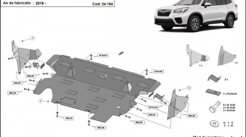 Scut motor metalic Subaru Forester 2019-prezent