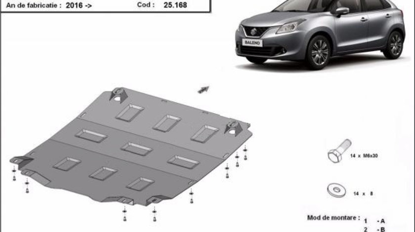 Scut motor metalic Suzuki Baleno 2016-prezent