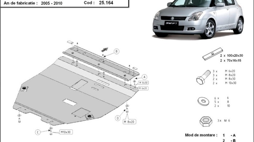 Scut motor metalic Suzuki Swift 2005-2010