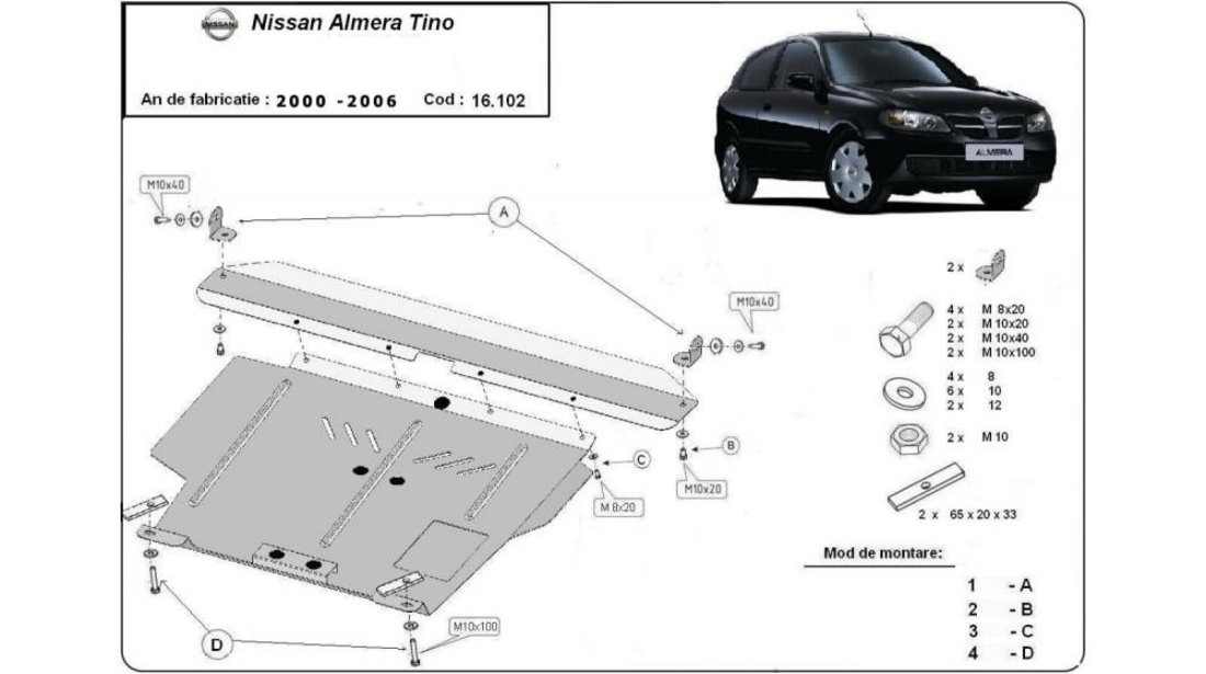 Scut motor metalic tino Nissan Almera Tino (2000-2006)[V10] #5