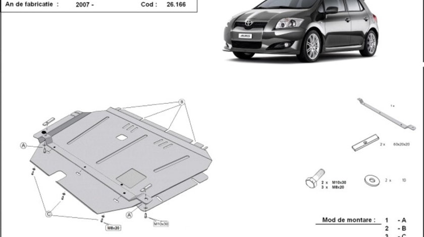 Scut motor metalic Toyota Auris 2007-2018